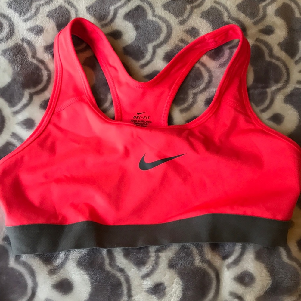 Hot pink Nike sports bra